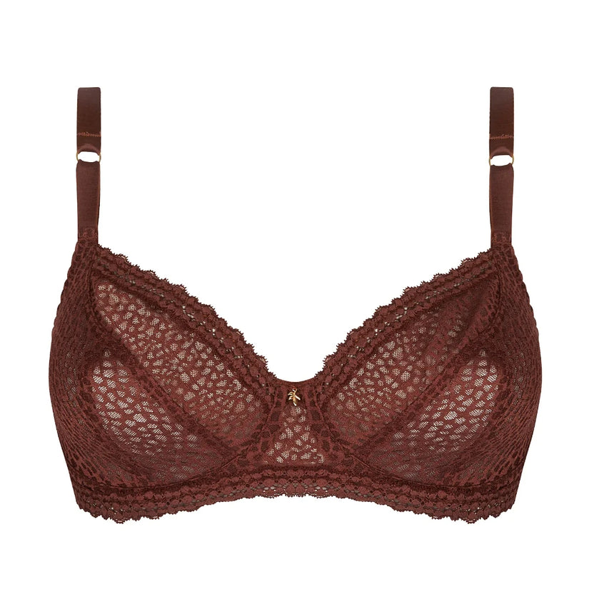 Antigel Exquise En Dentelle Brown 3/4 Cup Balconette Bra