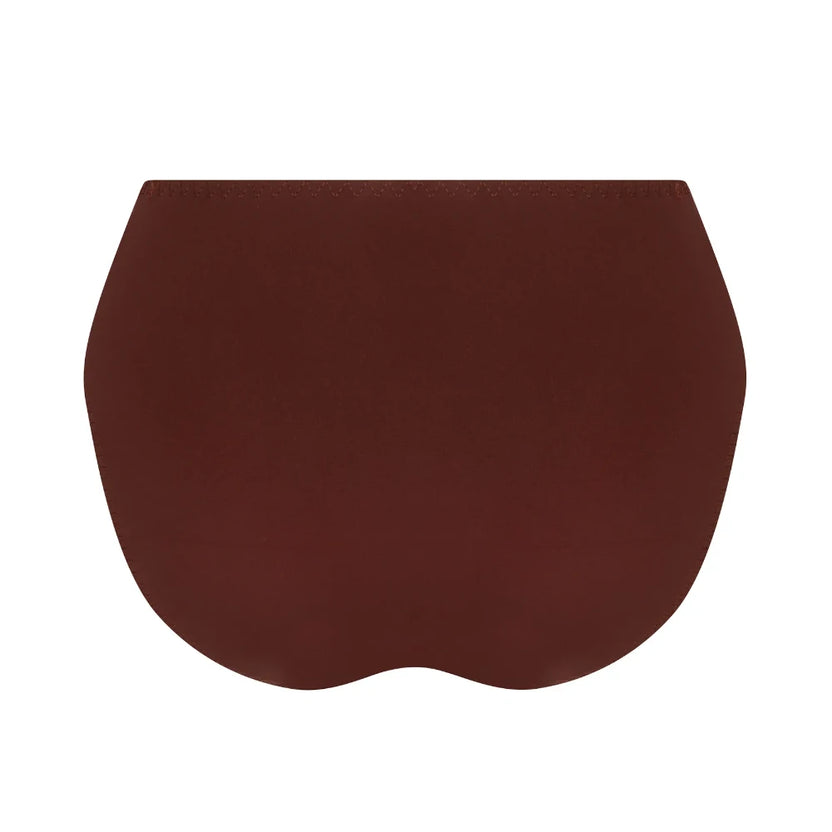 Antigel Exquise En Dentelle Brown High Waist Briefs Back