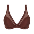 Antigel Exquise En Dentelle Brown Plunge Bra