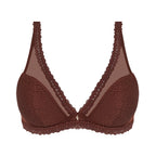 Antigel Exquise En Dentelle Brown Plunge Bra