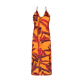 Antigel Swimwear La Melanesia Jaune Banana Plunging Back Maxi Dress