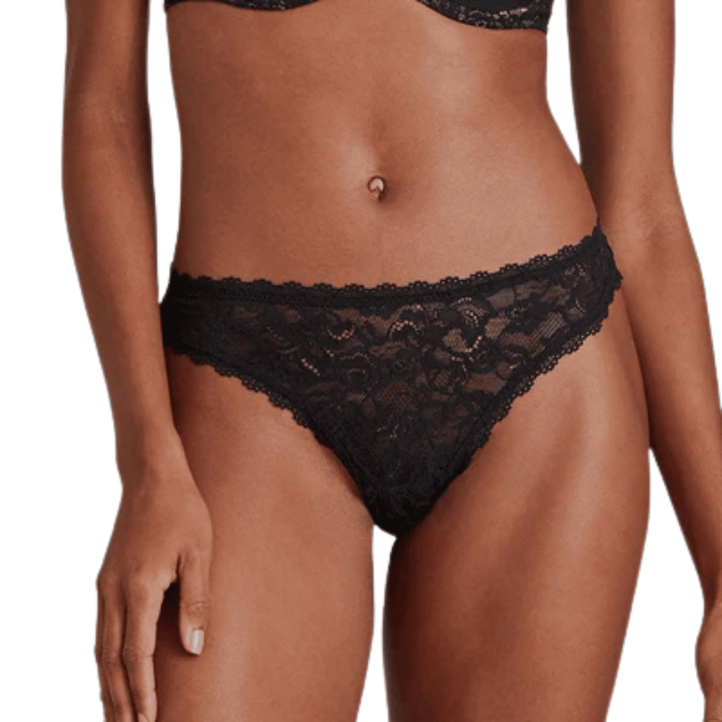 Aubade Rosessence  Black Thong Front