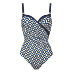 Charmline Seaside Dining Navy Blue Underwire Swimsuit