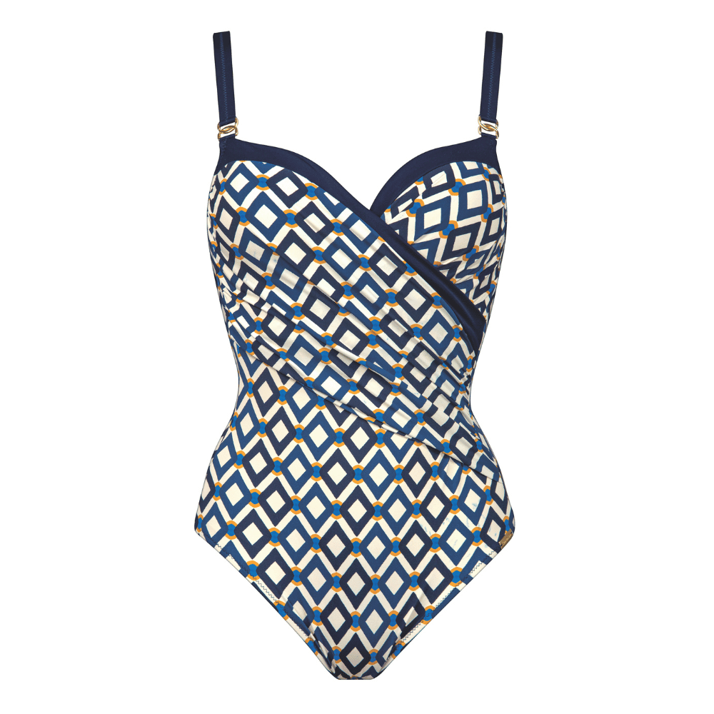 Charmline Seaside Dining Navy Blue Underwire Swimsuit