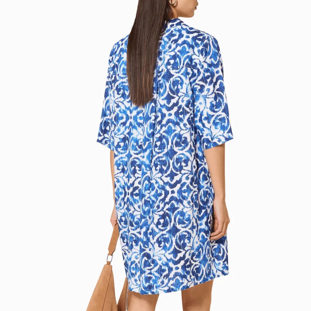 Charmline Aegean Spirit Azure White Blouse Bac