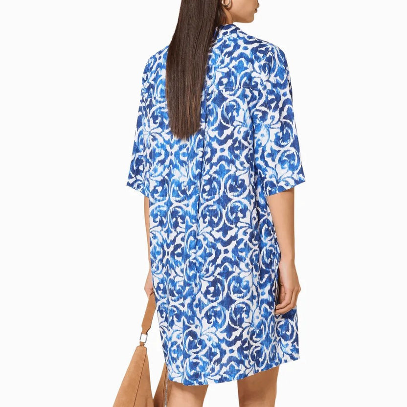 Charmline Aegean Spirit Azure White Blouse Bac