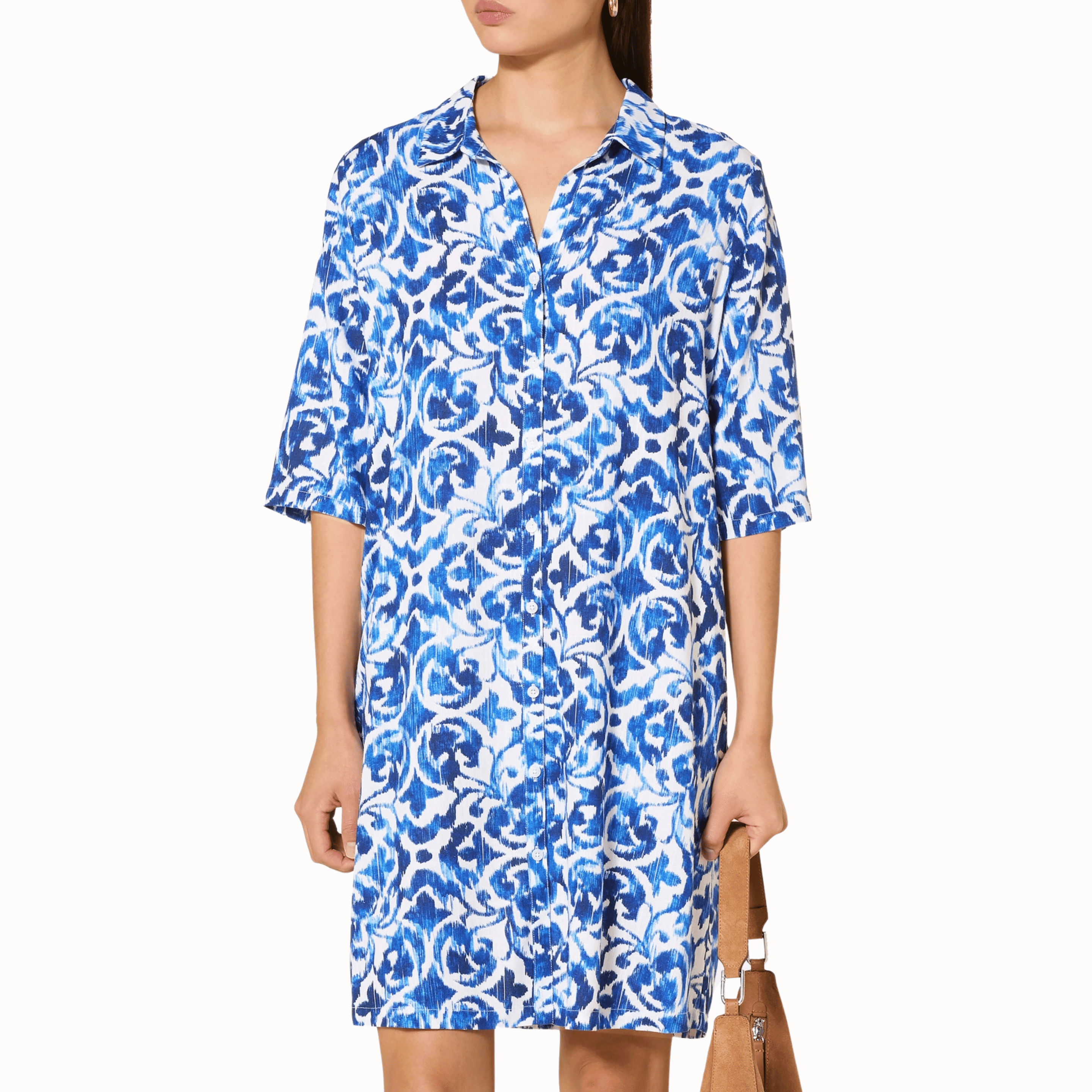 Charmline Aegean Spirit Azure White Blouse Front