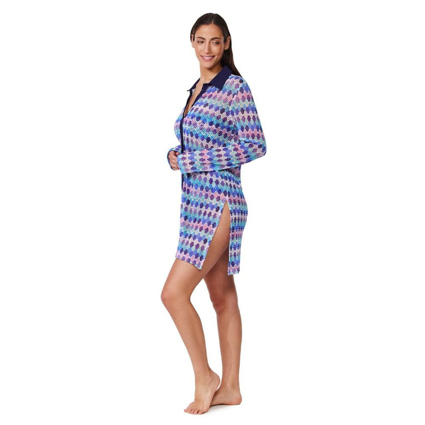 Gottex Retro Riviera Blue Beach Shirt