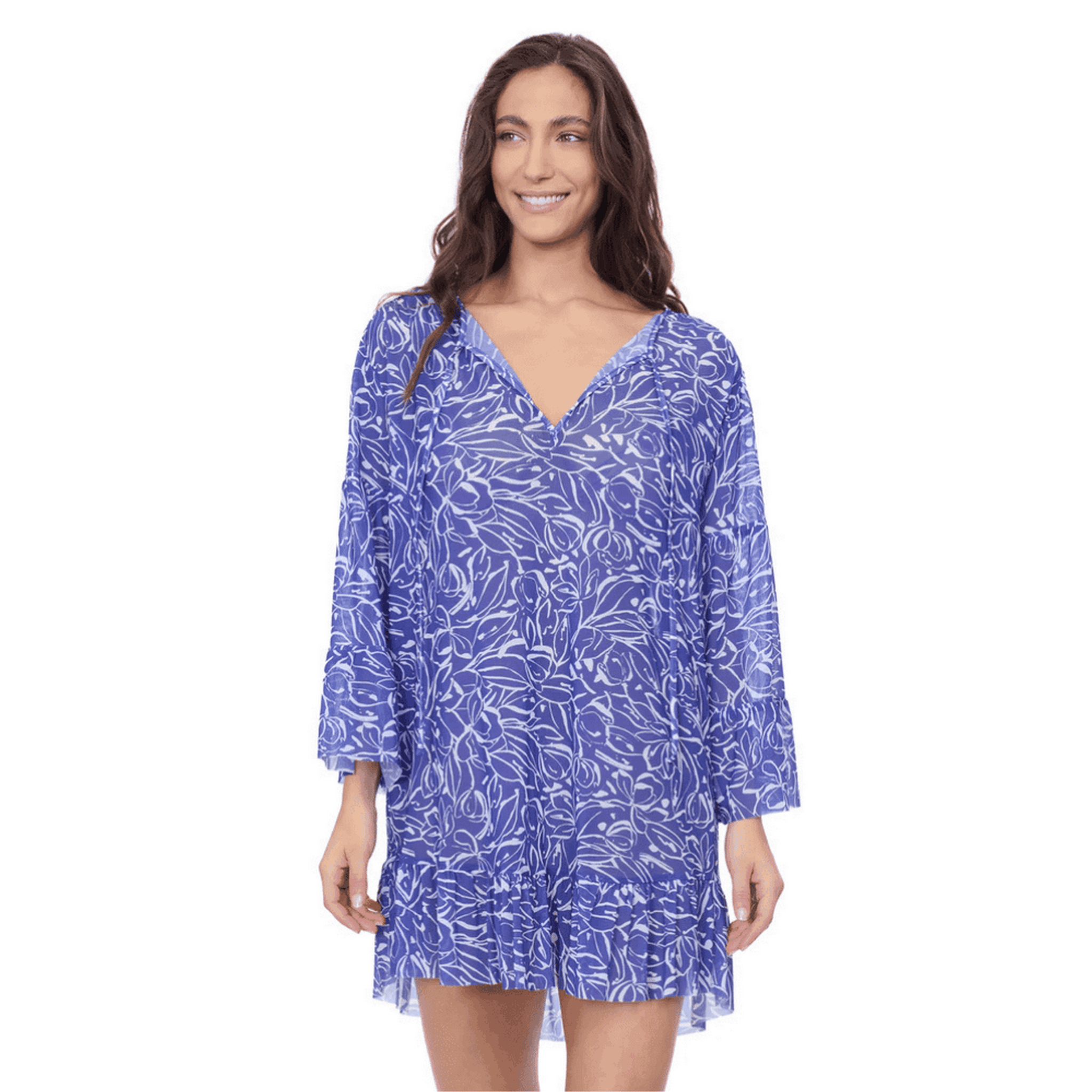 Gottex Tulip Blue Tunic Front