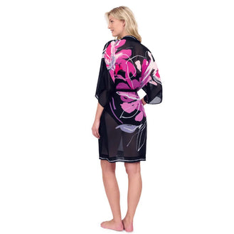 Gottex Water Lily Black Kimono Back