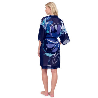 Gottex Water Lily Navy Blue Kimono Side