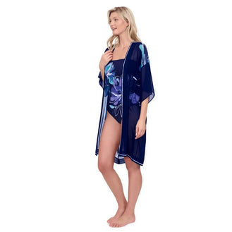 Gottex Water Lily Navy Blue Kimono Side