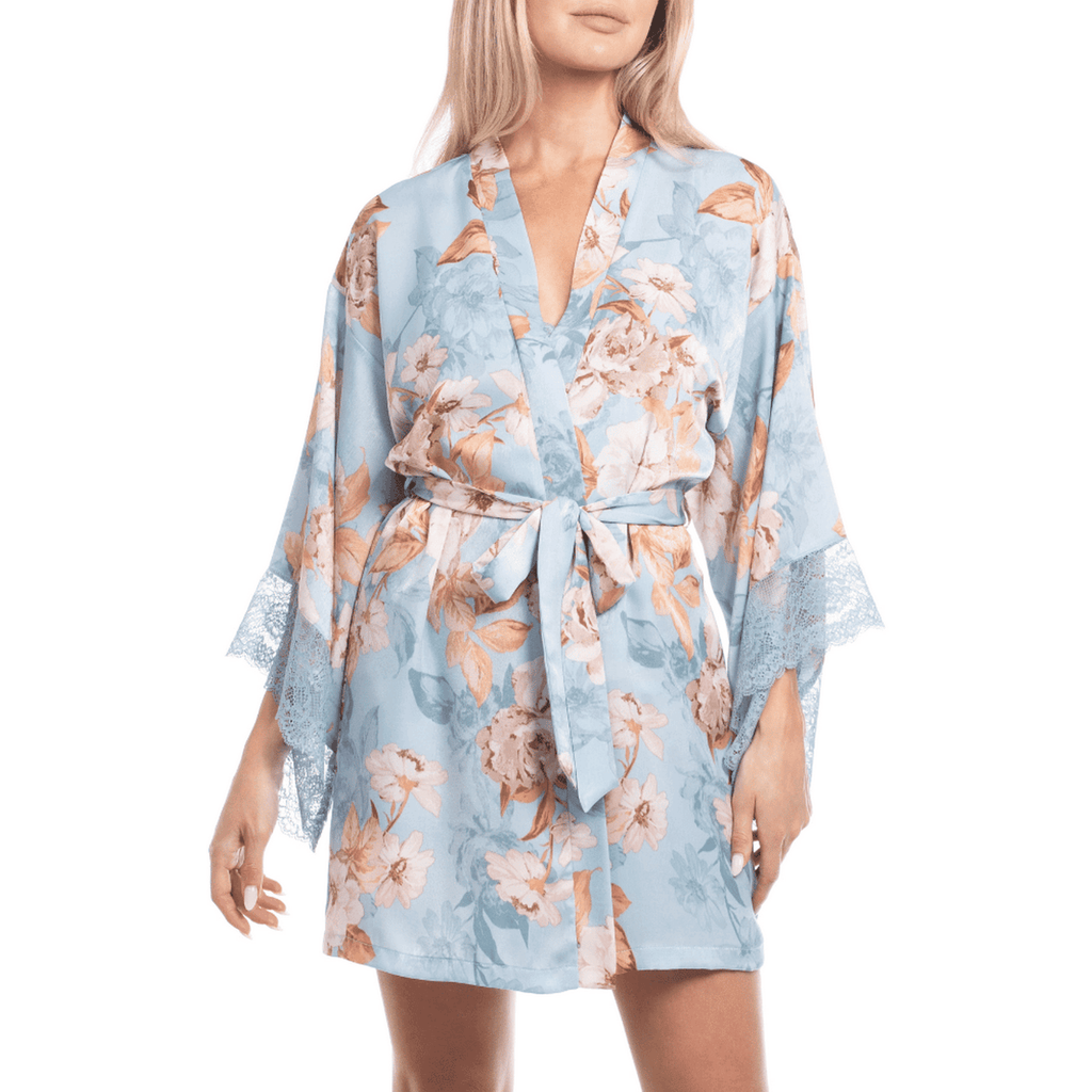 In Bloom Carlie Pale Blue Robe Front