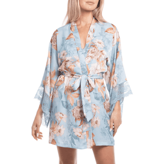 In Bloom Carlie Pale Blue Robe Front
