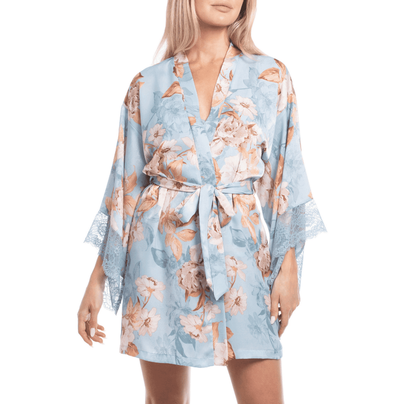 In Bloom Carlie Pale Blue Robe Front