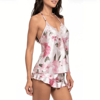 In Bloom Jovie Satin Pink Cami Short Set Side