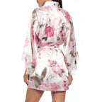 In Bloom Jovie Satin Pink Dressing Gown Back