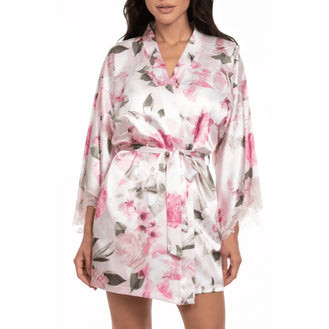 In Bloom Jovie Satin Pink Dressing Gown Front