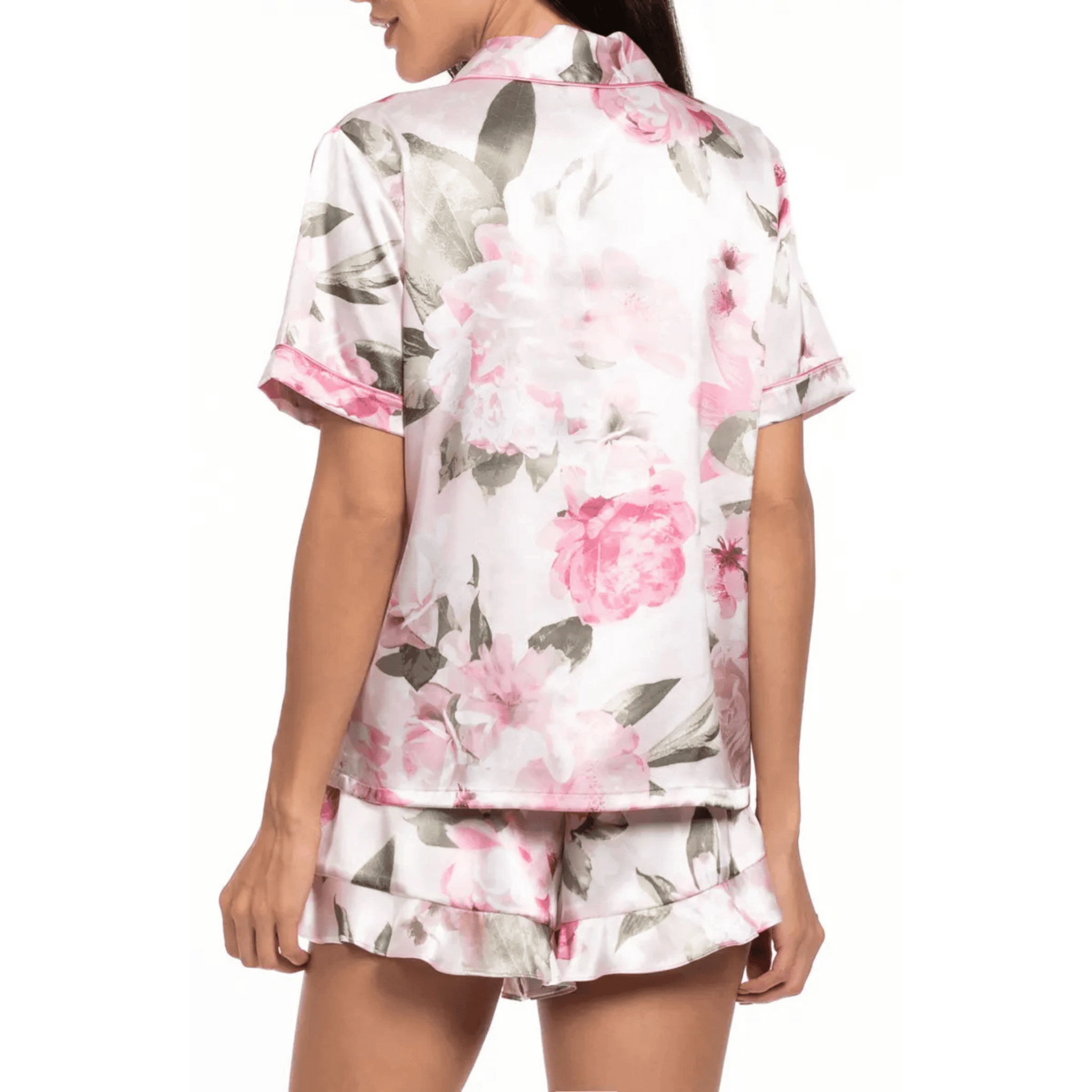 In Bloom Jovie Satin Pink Pyjama Short Set  Back