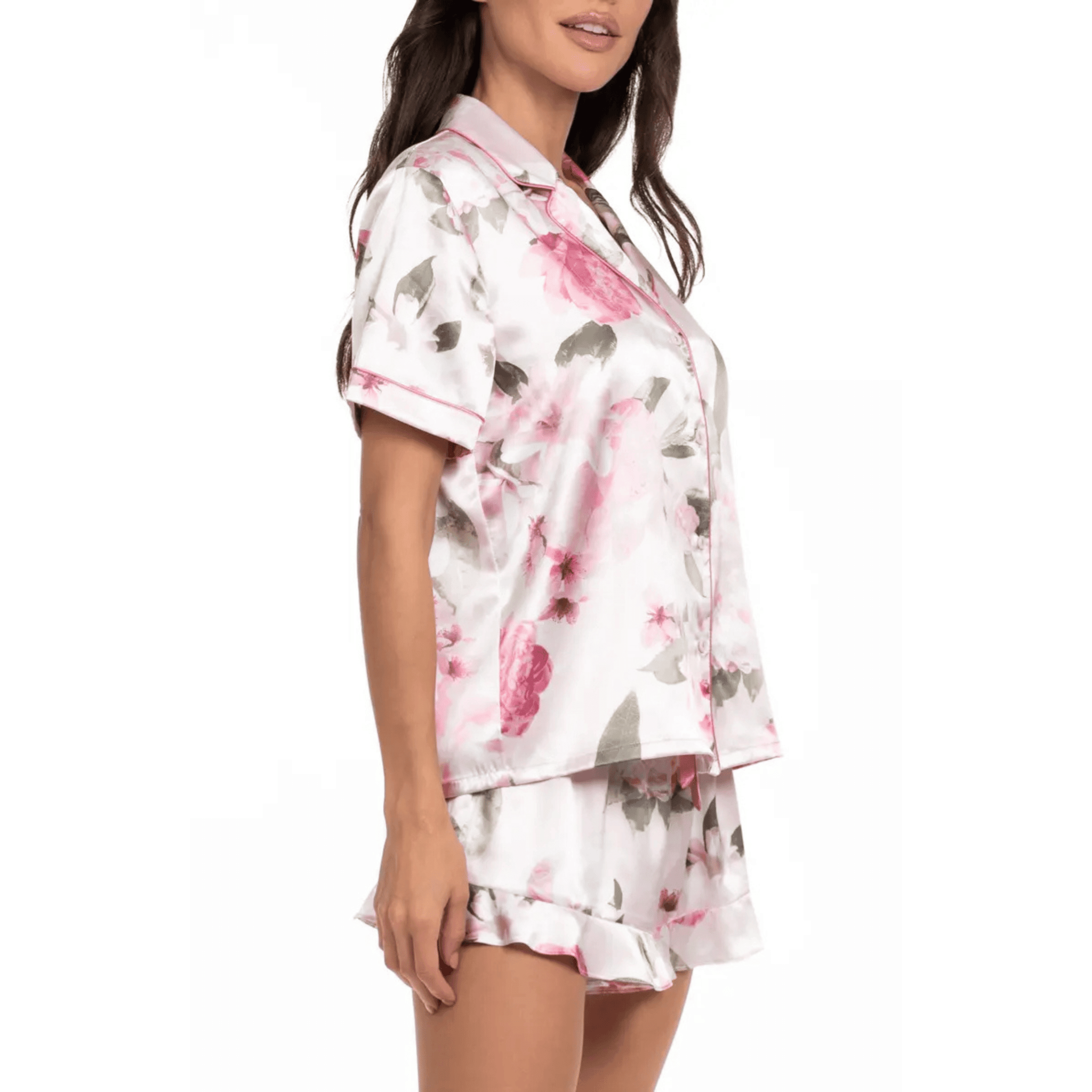 In Bloom Jovie Satin Pink Pyjama Short Set  Side