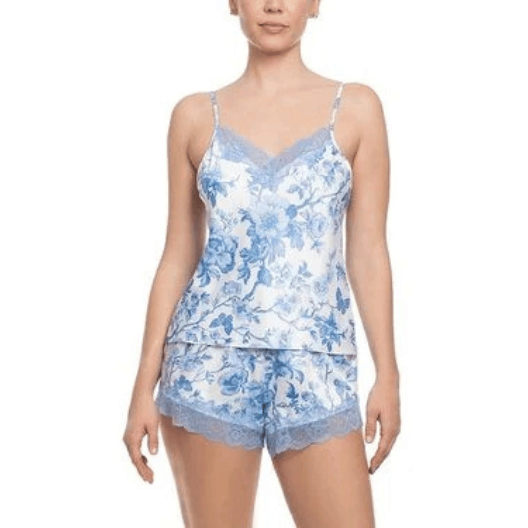 In Bloom Molleigh Satin Blue Cami-Short Set