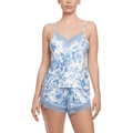In Bloom Molleigh Satin Blue Cami-Short Set