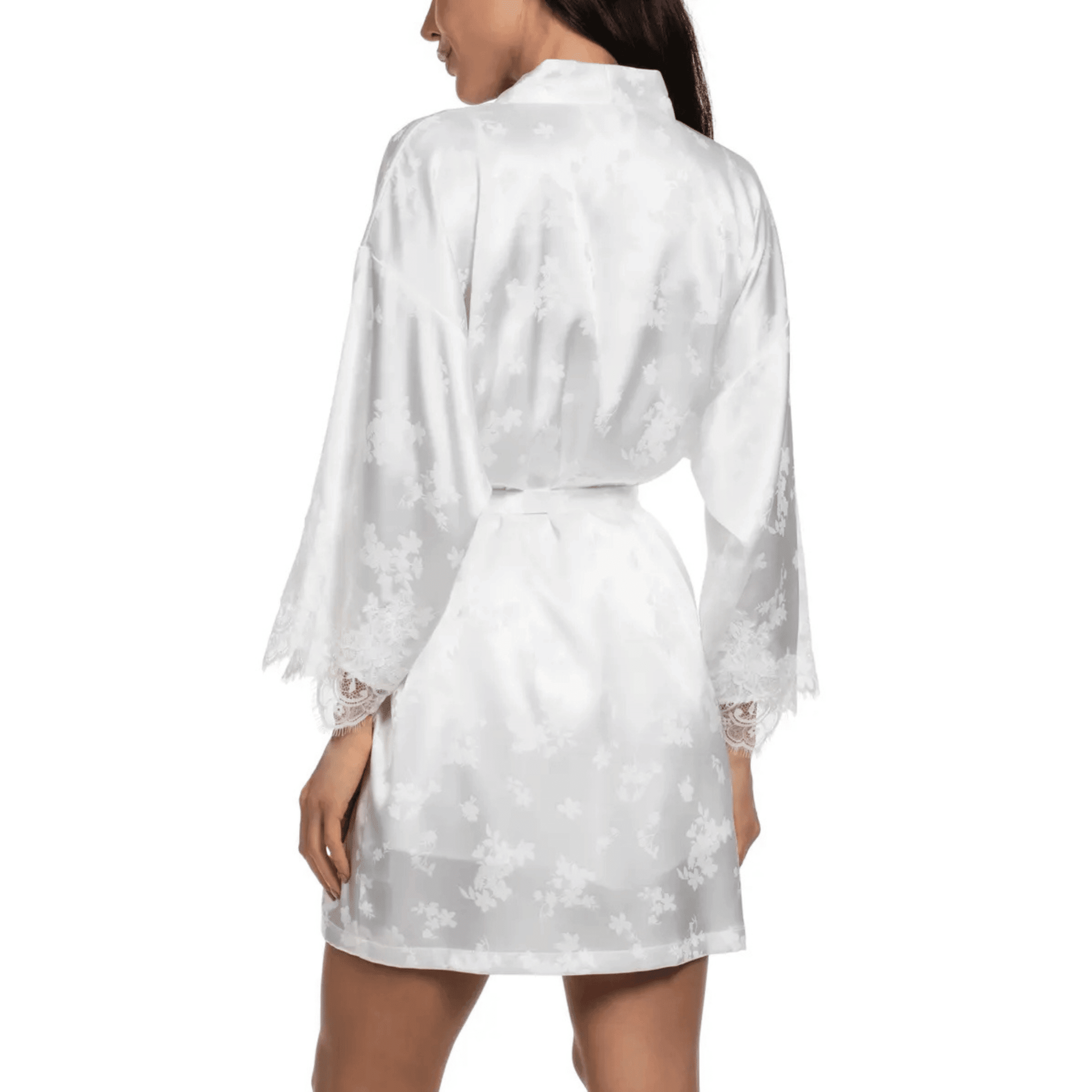 In Bloom Shane Satin Ivory Dressing Gown Back