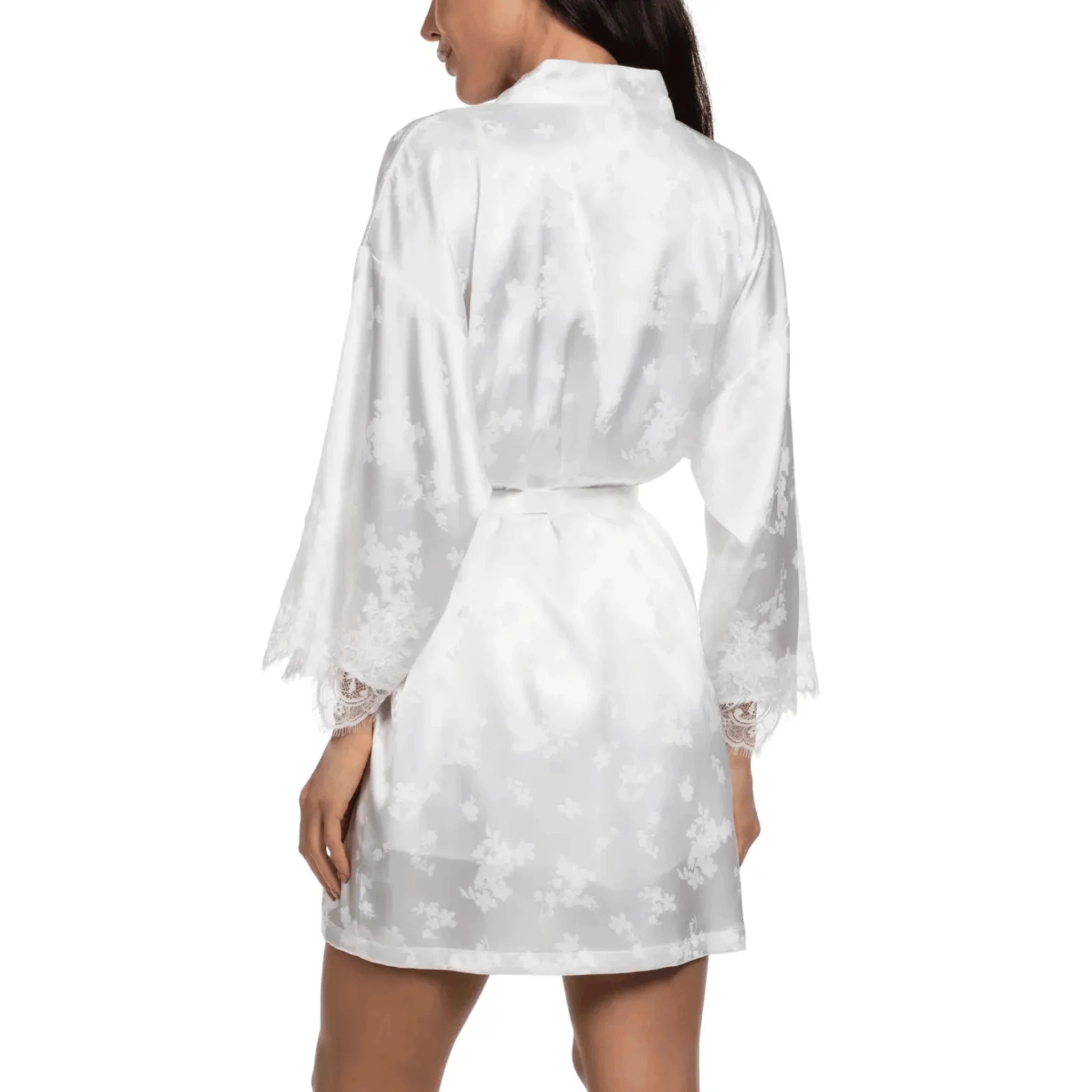 In Bloom Shane Satin Ivory Dressing Gown Back