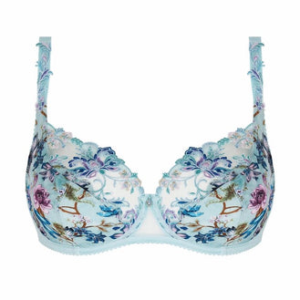 Floral-patterned bra on a white background