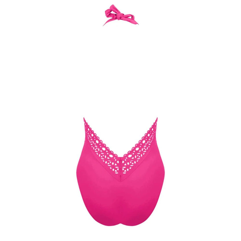 Lise Charmel Ajourage Couture Fuchsia Plunge Swimsuit Back