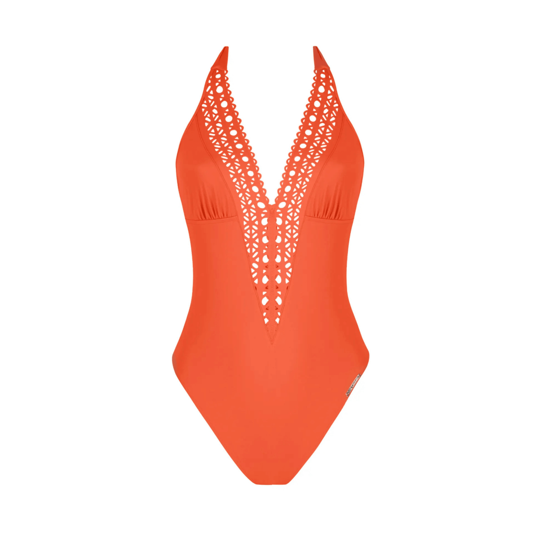 Lise Charmel Ajourage Couture Papaya Plunge Halter Swimsuit