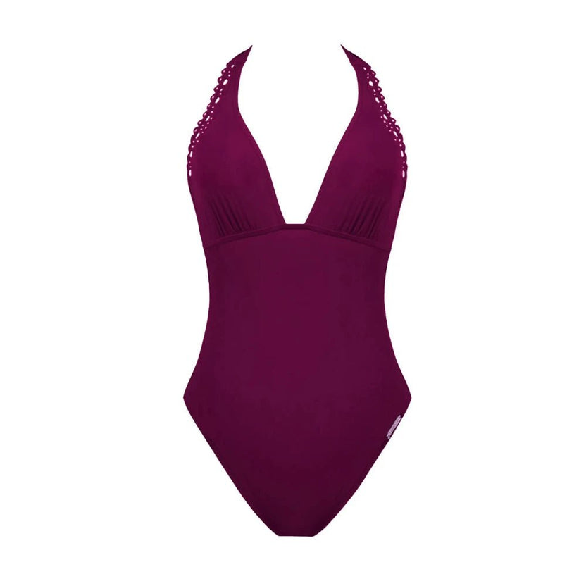 Lise Charmel Ajourage Couture Prune Halter Swimsuit