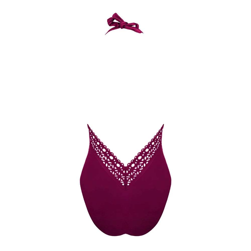 Lise Charmel Ajourage Couture Prune Halter Swimsuit Back