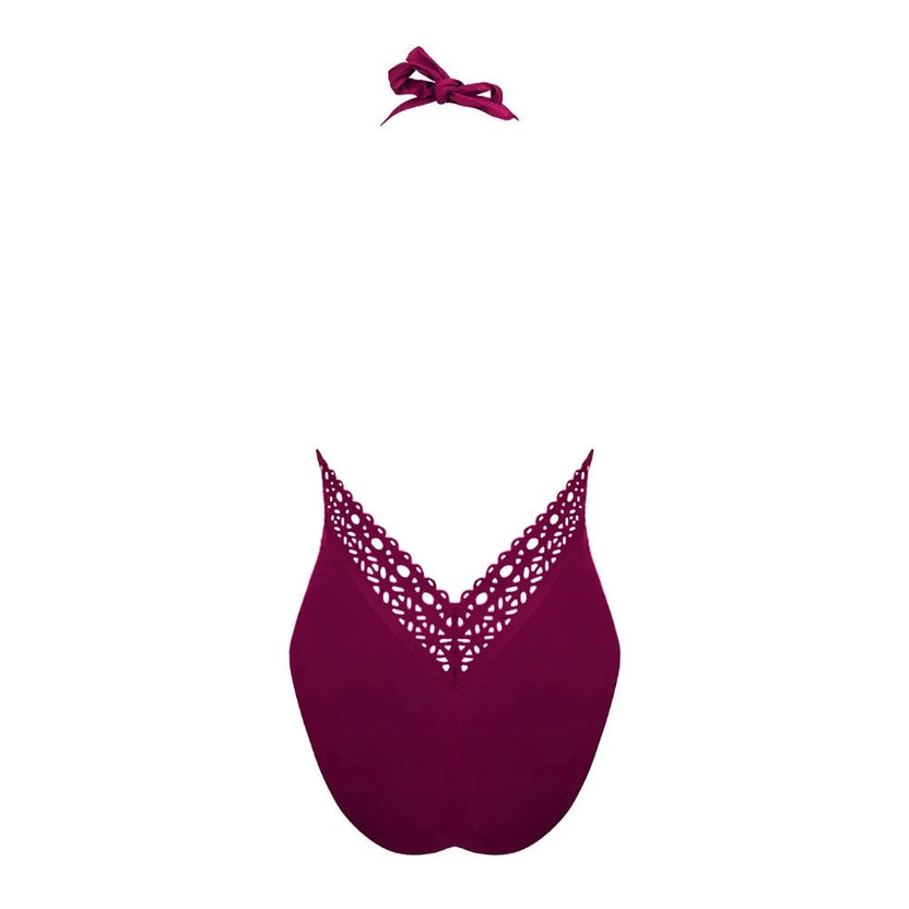 Lise Charmel Ajourage Couture Prune Halter Swimsuit Back