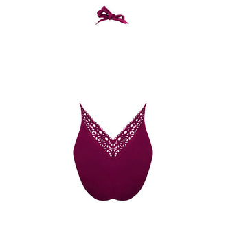 Lise Charmel Ajourage Couture Prune Plunge Swimsuit Back
