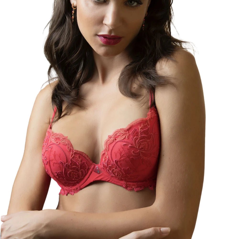 Lise Charmel Beaute Source Red Padded Plunge Bra Front
