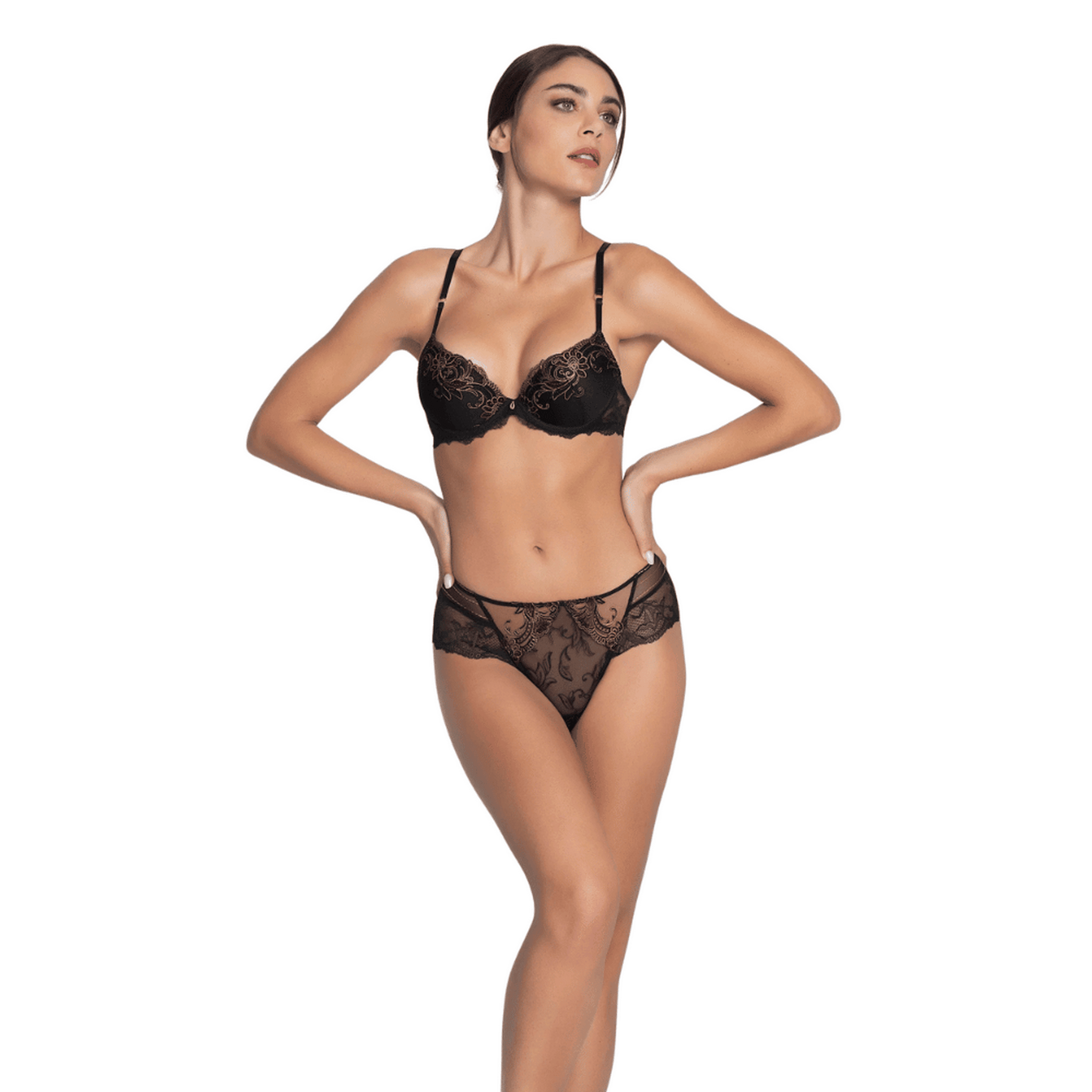 Lise Charmel Charme Secret Black Plunge Bra Front