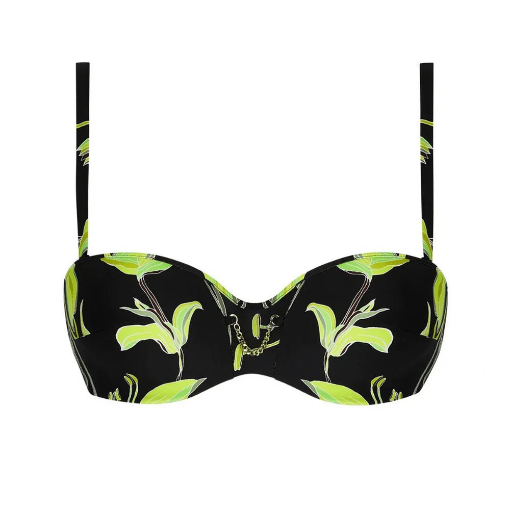 Lise Charmel Fleurs de Nuit Black Bandeau Bikini Top