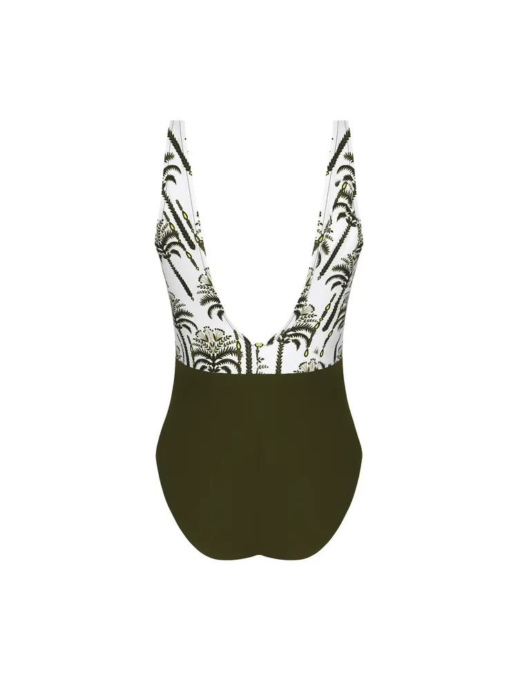 Lise Charmel Palmier Audace Kaki Non Wire Swimsuit Back