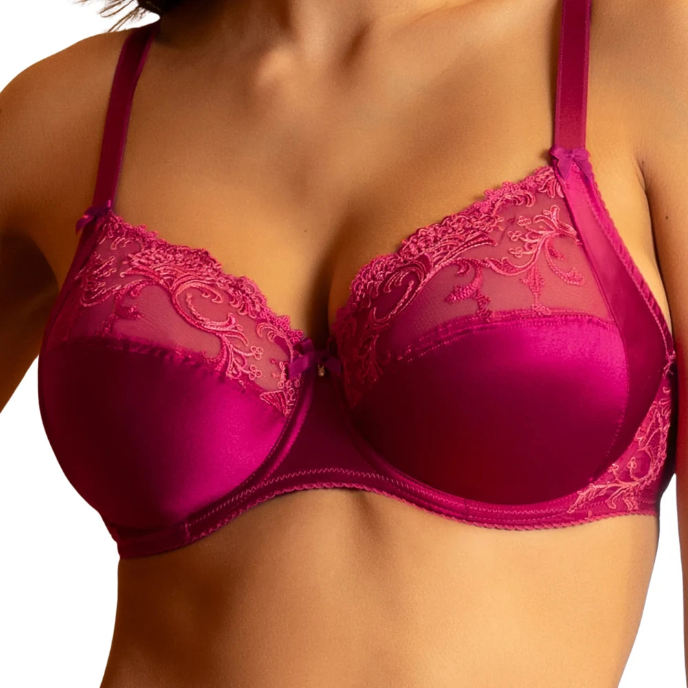 Lise Charmel Splendeur Soie Carmin 3 Part Bra front
