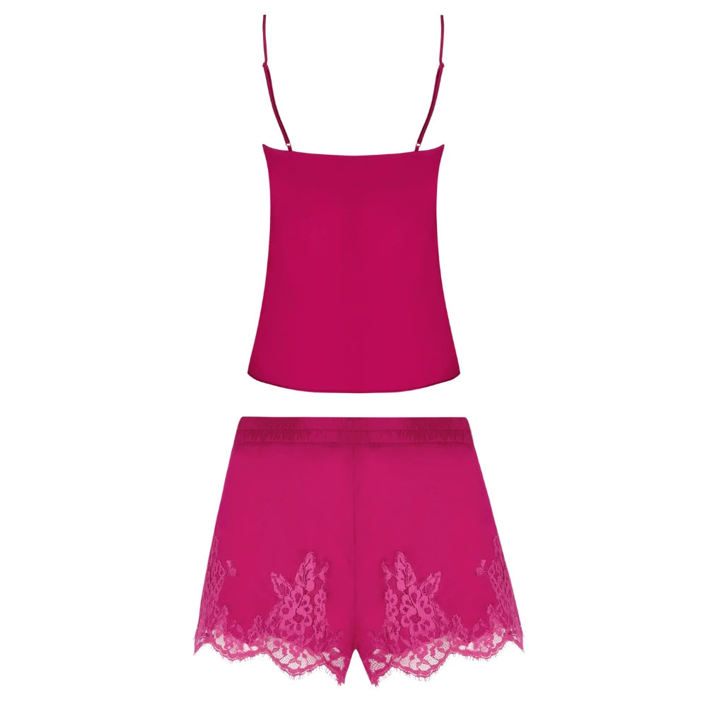 Lise Charmel Splendeur Soie Carmin Silk Cami & Shorts Back