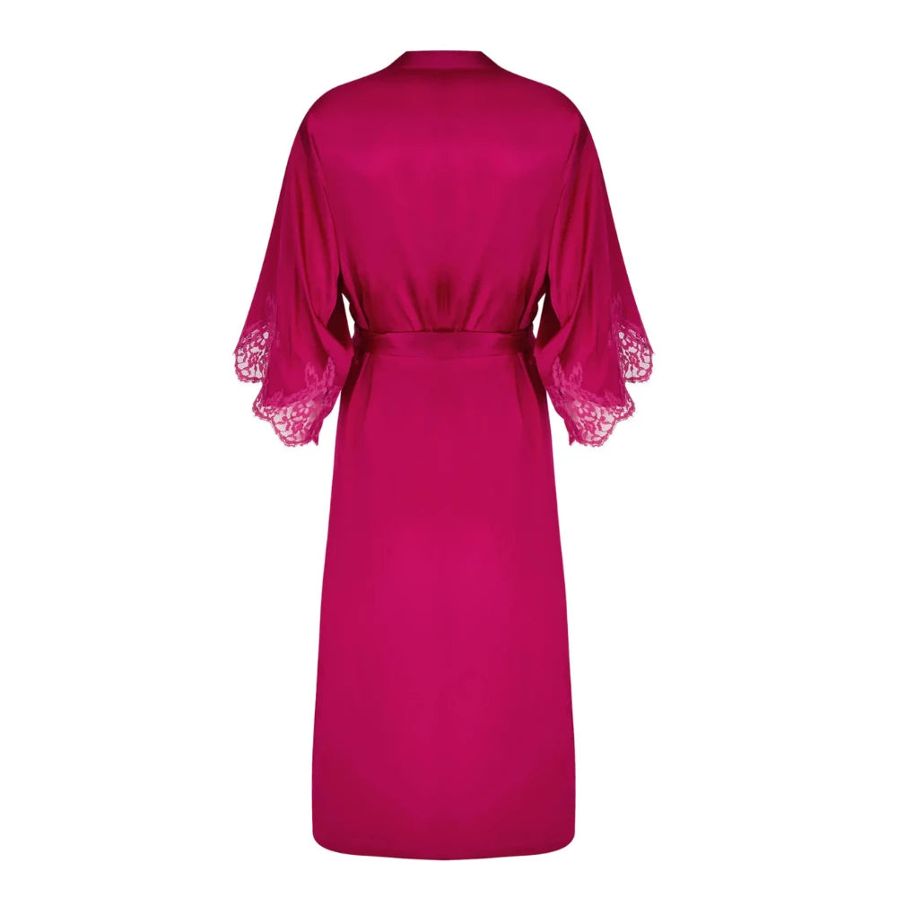 Lise Charmel Splendeur Soie Carmin Silk Dressing Gown Back