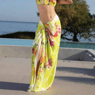 Lise Charmel Swim Fleurs Splendeur Lime Pareo Front