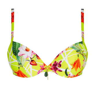 Lise Charmel Swim Fleurs Splendeur Lime Plunge Bikini Top