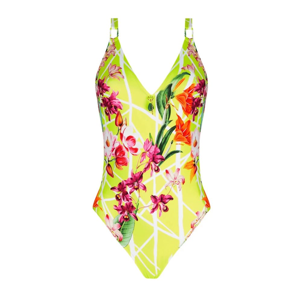 Lise Charmel Swim Fleurs Splendeur Lime Swimsuit