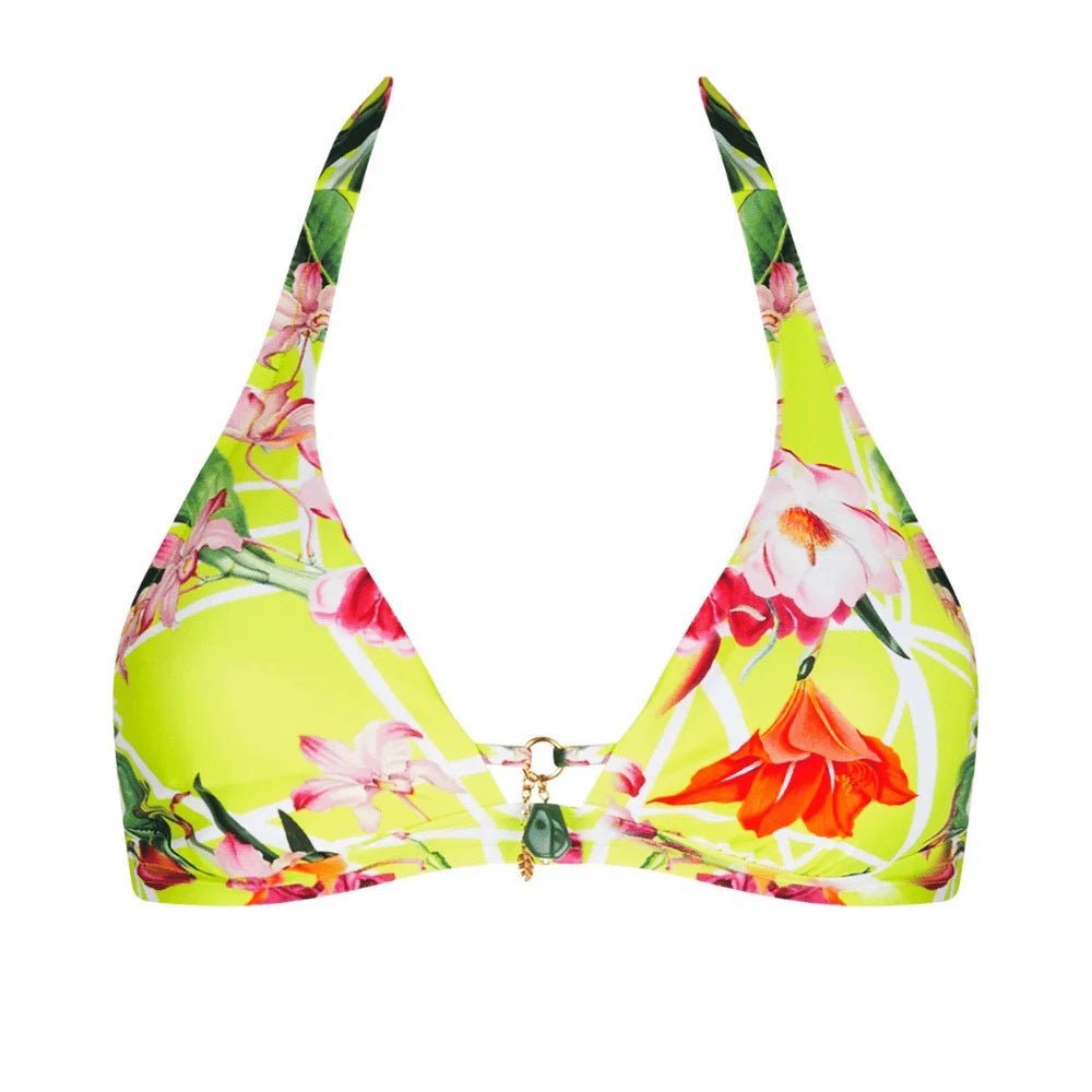 Lise Charmel Swim Fleurs Splendeur Lime Triangle Bikini Top