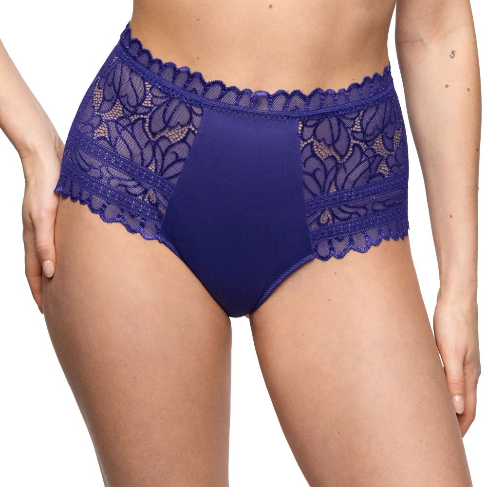 Marie Jo Cerina Velvet Blue High Waist Briefs Front