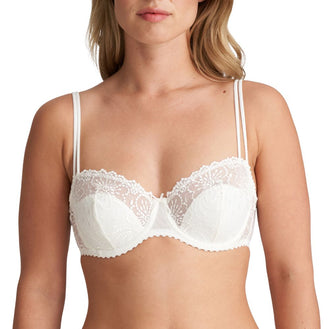 Marie Jo Jane Ivory Black Half Padded Balcony Bra Front
