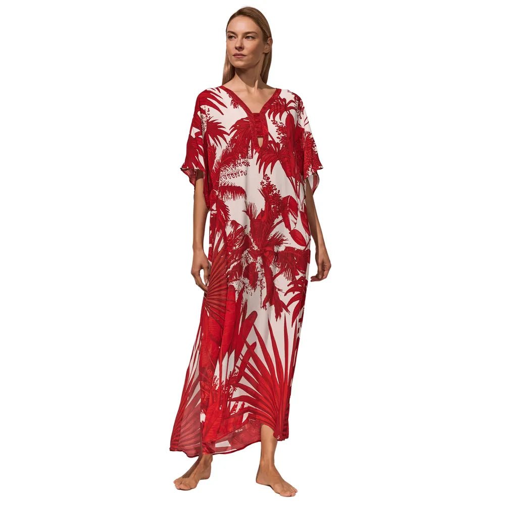 Maryan Mehlhorn Palmaria Creme Rouge Caftan Front