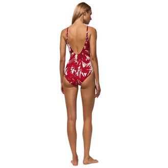 Maryan Mehlhorn Palmaria Creme Rouge Ruched Swimsuit  Back